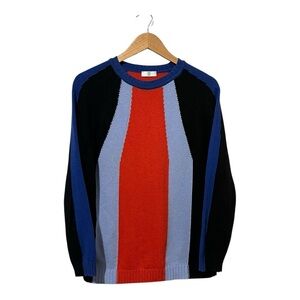 Sfizio Sweater Color Block Women's Size Large Blue Black Orange